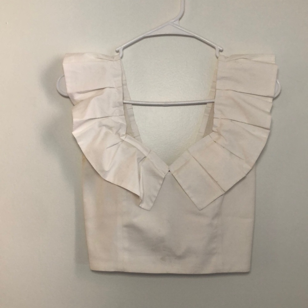 White crop top Petersyn tank - Size M - okay condition, signs of wear
